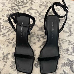Zara strappy velvet heels